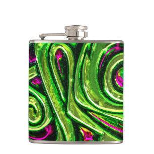 Abstract Art 118 Wrapped Flask