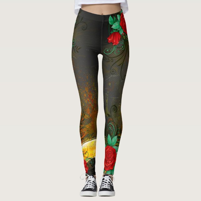 Abstract Art 41A-B Image Options Leggings (Front)
