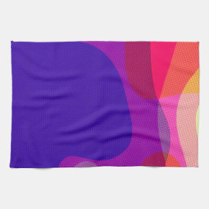 Abstract Art 4897 - Purple Pink Orange Yellow Tea Towel