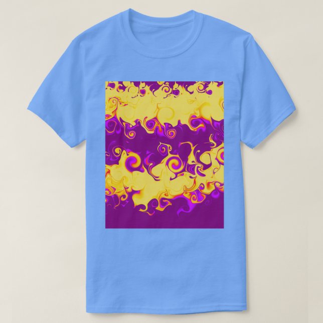 Abstract Art 6 Dangerous Bright Yellow and Purple  T-Shirt (Design Front)