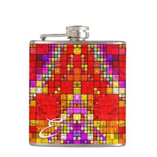Abstract Art 93A Wrapped Flask