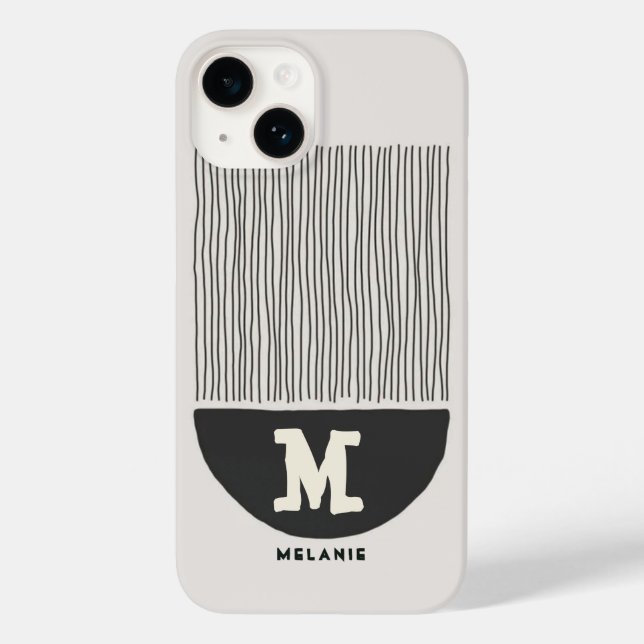 Abstract art aesthetic boho minimal Monogram Case-Mate iPhone Case (Back)