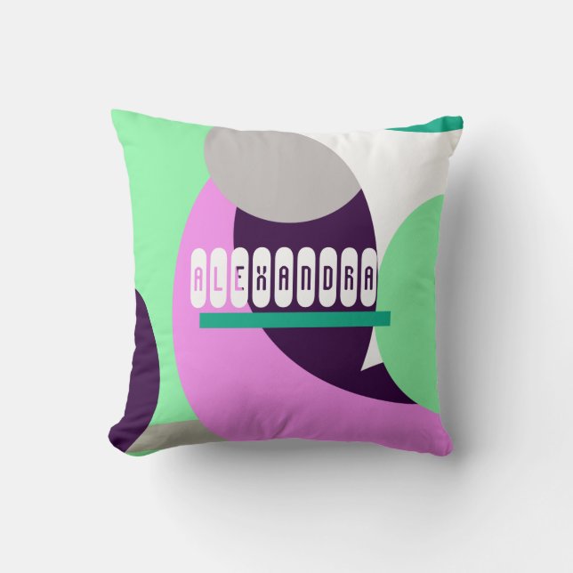 Abstract Art Alexandra Add Name Cushion Pillow (Front)