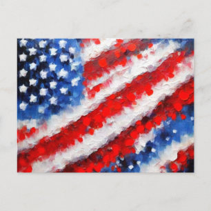 Abstract Art American Flag Postcard