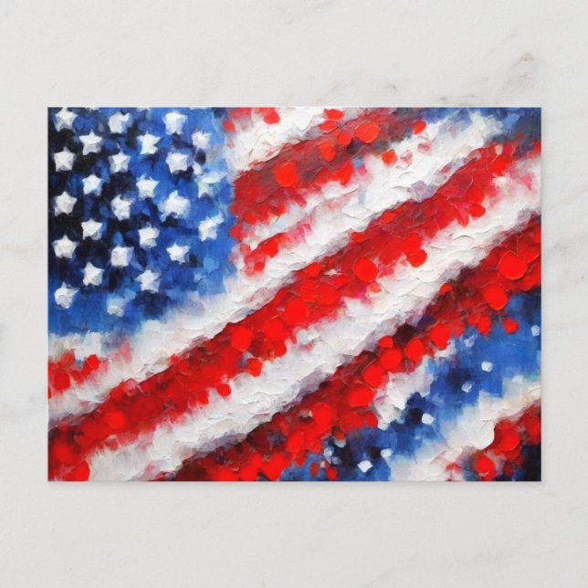 Abstract Art American Flag Postcard (Front)