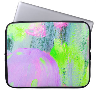 Abstract art background hand drawn acrylic paintin laptop sleeve