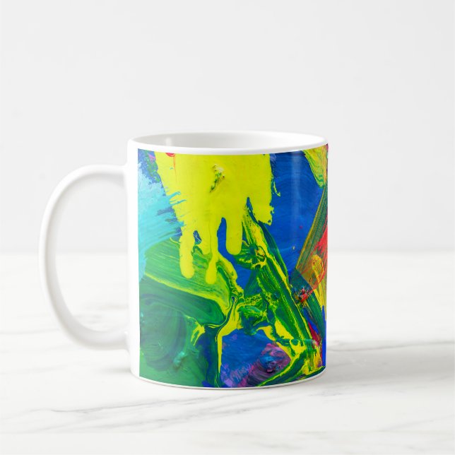 Abstract art background. Hand-painted background.  Coffee Mug (Left)