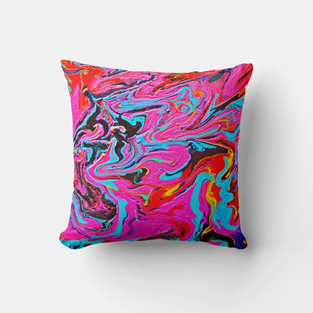  Abstract Art, Background, Hand Painting, Fluid Ar Cushion (Front)