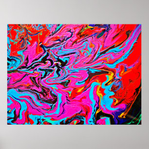 Abstract Art, Background, Hand Painting, Fluid Ar Poster