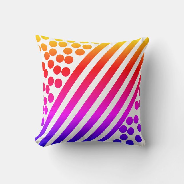 Abstract Art Balls Lines Pattern Pillow Cushion (Front)