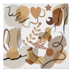 ABSTRACT ART BEIGE THEME POSTER