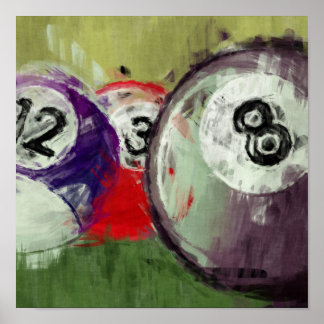Abstract Art Billiards Poster