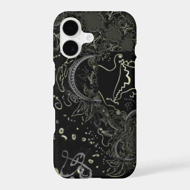 Abstract Art Black  iPhone Case (Back)