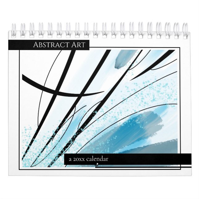 Abstract Art Black Line Modern Artwork Color Calendar (Cover)