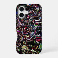 Abstract Art Black Swirl Red