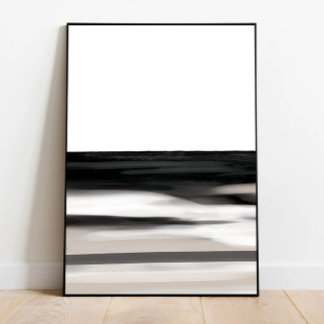Abstract Art, Black Tan & White, Modern Statement  Poster