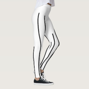 Abstract Art Black White Lines Minimalism Leggings