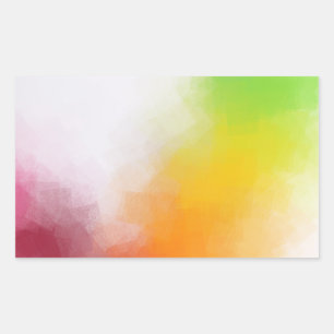 Abstract Art Blank Template Colourful Red Yellow Rectangular Sticker