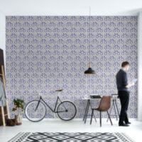 Abstract Art Blue Bicycle Grey Medium Pattern