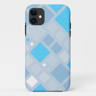 Abstract Art Blue Grey Squares Case-Mate iPhone Case