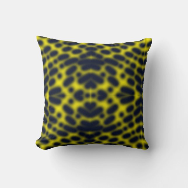 Abstract Art Blue Kaleidoscope Pillow Cushion (Front)