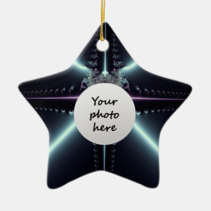 Abstract Art Blue Star Ceramic Tree Decoration