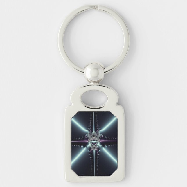 Abstract Art Blue Star Key Ring (Front)