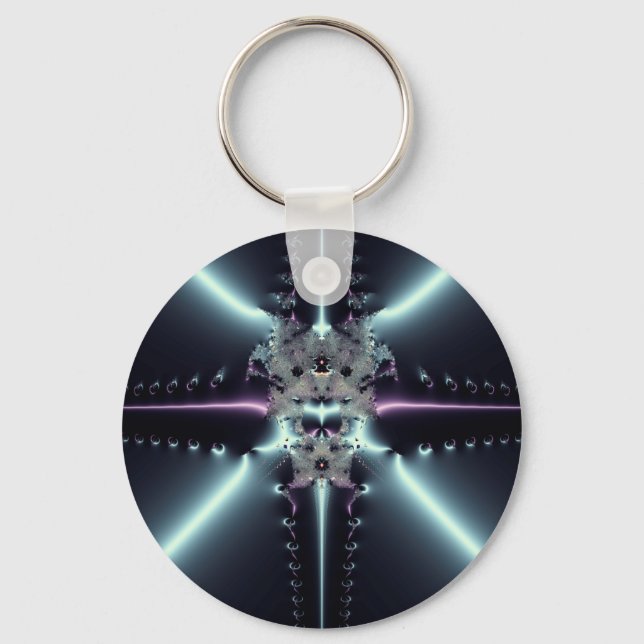 Abstract Art Blue Star Key Ring (Front)