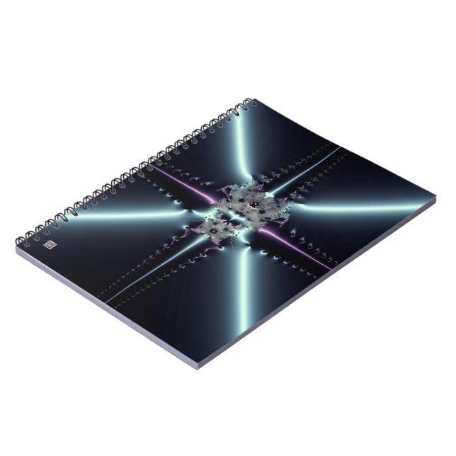 Abstract Art Blue Star Spiral Notebook (Left Side)