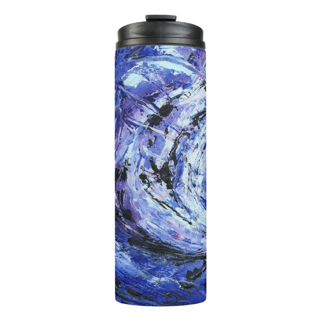 Abstract Art Blue Thermal Tumbler (Front)