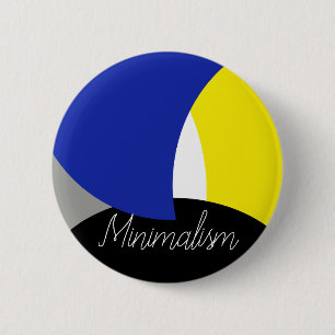 Abstract Art Blue Yellow 6 Cm Round Badge
