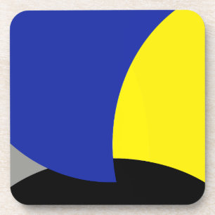 Abstract Art Blue Yellow Coaster
