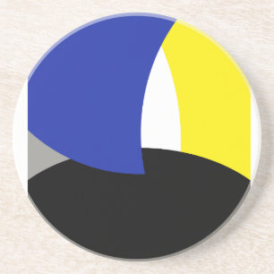 Abstract Art Blue Yellow Coaster