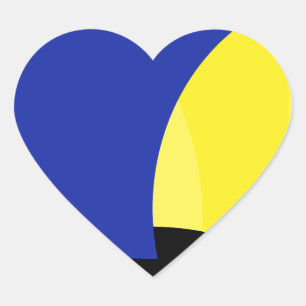 Abstract Art Blue Yellow Heart Sticker