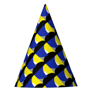 Abstract Art Blue Yellow Party Hat