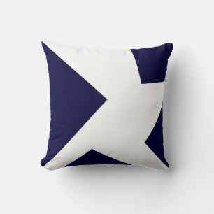 Abstract Art Bold Dark Blue White Cushion