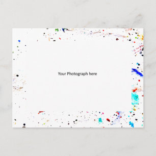 Abstract Art Border Photogragh Template Custom Postcard