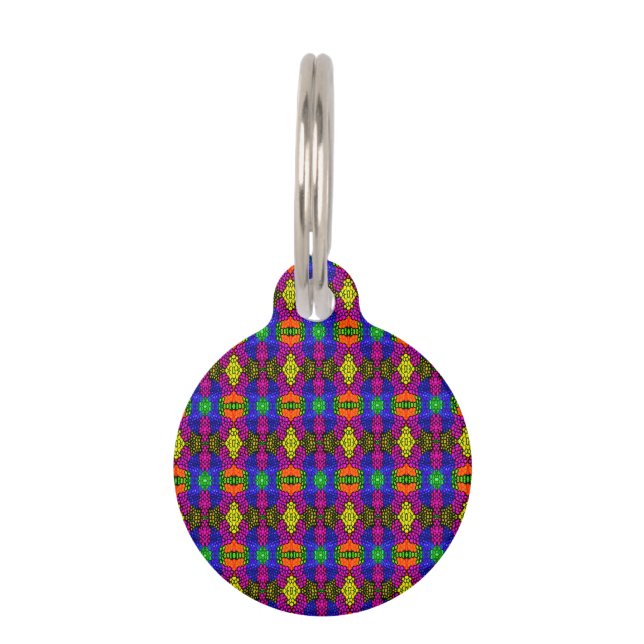 Abstract Art Bright Pattern Pet Tag (Front)