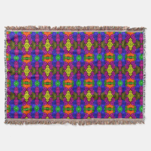 Abstract Art Bright Pattern Throw Blanket (Front)