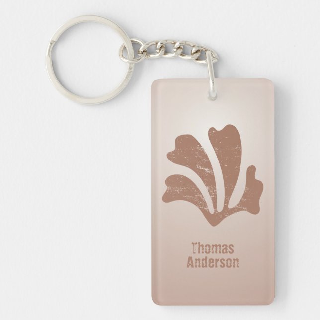 Abstract Art Brown Algae, Kelp Key Ring (Front)