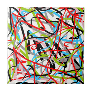 Abstract Art Busy Colourful Tile