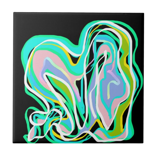 Abstract Art Busy Colourful Tile (Front)