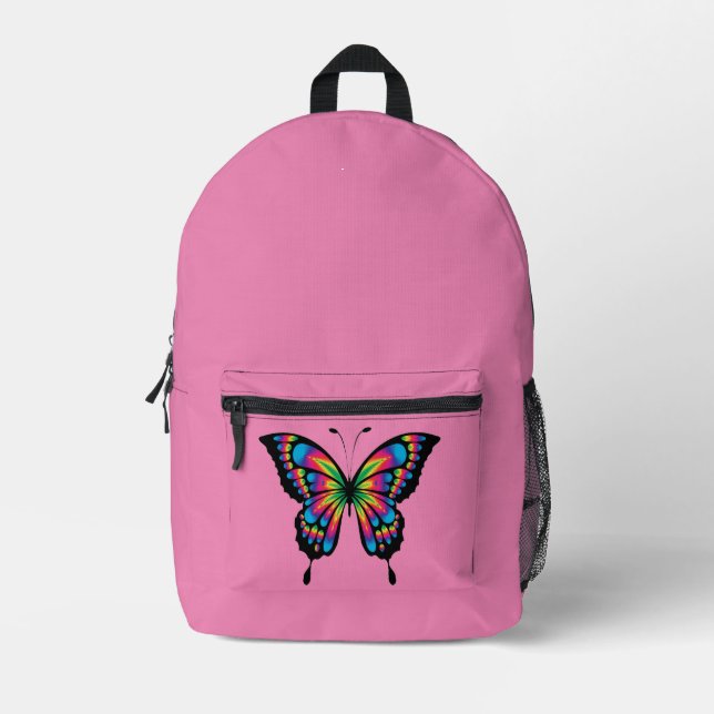 Abstract Art Butterfly Print Backpack Bag (Front)