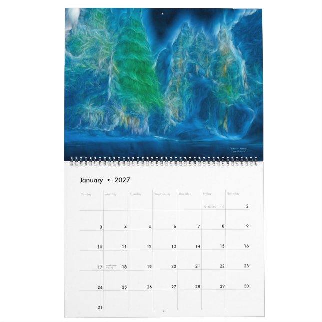 Abstract Art by David Ruhl Calendar (Jan 2027)