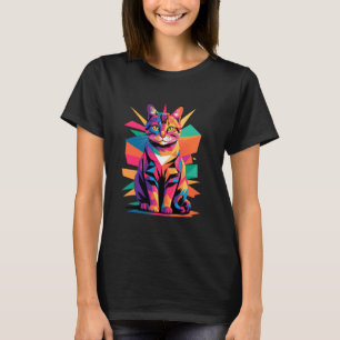 Abstract Art California Spangled Cat T-Shirt