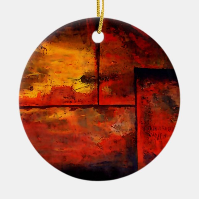 Abstract Art Ceramic Tree Decoration (Front)