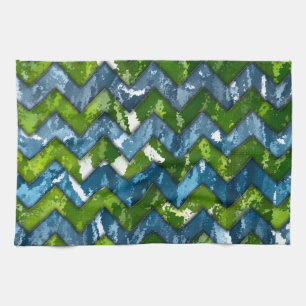 Abstract Art Chevron Design Tea Towel