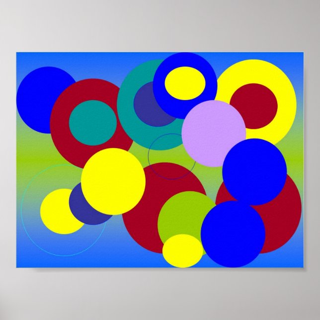 Abstract Art - Circles Amongst Clouds Poster (Front)