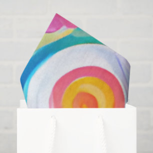 Abstract Art Circles Bright Colors Custom Name Fun Tissue Paper