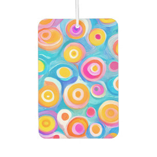 Abstract Art Circles Bright Colours Happy Artisan Car Air Freshener